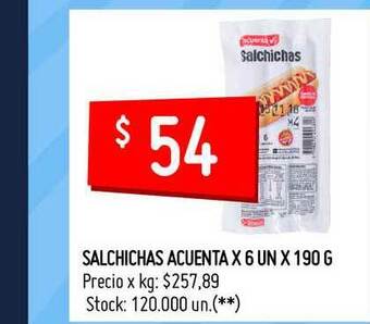 Changomas Salchichas Acuenta x 6 un x 190 g oferta