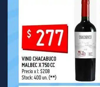 Changomas Vino Chacabuco Malbec x 750 cc oferta