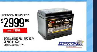 Changomas Batería Herbo Plus Tipo 65 Ah oferta