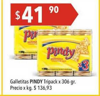 Hergo Galletitas Pindy Tripack x 306 gr oferta