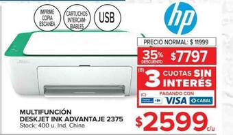 Carrefour Hp Multifunción Deskjet Ink Advantaje 2375 oferta