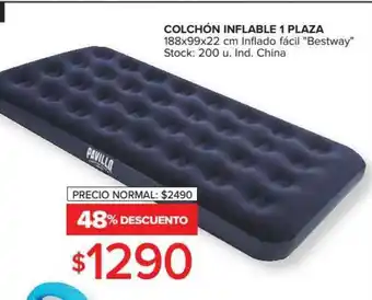 Carrefour Colchón Inflable 1 Plaza 48% Descuento oferta