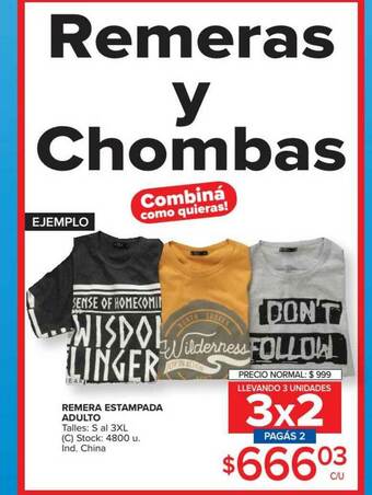 Carrefour Remera Estampada Adulto oferta