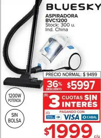 Aspiradora Bvc1200 Bluesky