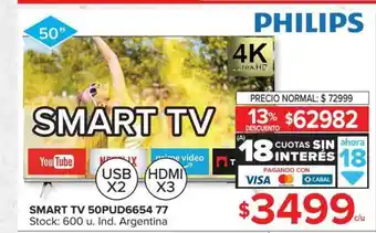 Carrefour Philips Smart Tv 50pud6654 77 oferta