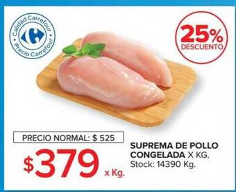 Carrefour Suprema De Pollo Congelada 25% Descuento oferta