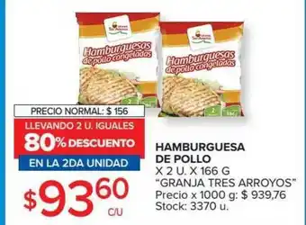 Carrefour Hamburguesa De Pollo Granja Tres Arroyos oferta