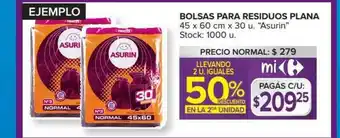 Carrefour Bolsas Para Residuos Plana Llevando 2 U.iguales 50% Descuento En La 2da Unidad oferta