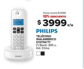 Carrefour Philips Teléfono Inalámbrico D1311w 77 oferta