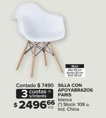 Carrefour Silla Con Apoyabrazos Paris oferta