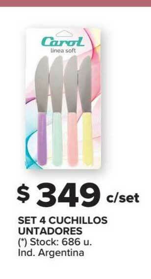 Carrefour Set 4 Cuchillos Untadores oferta