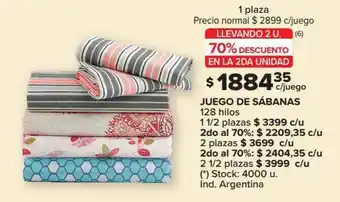 Carrefour Juego De Sábanas Llevando 2 U. 70% Descuento En La 2da Unidad oferta