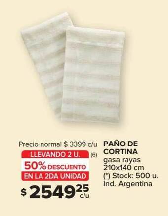 Carrefour Paño De Cortina Llevando 2 U. 50% Descuento En La 2da Unidad oferta