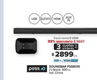 Carrefour Soundbar Pssb310 Poss oferta