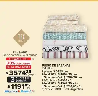 Carrefour Juego De Sábanas Tex Home oferta