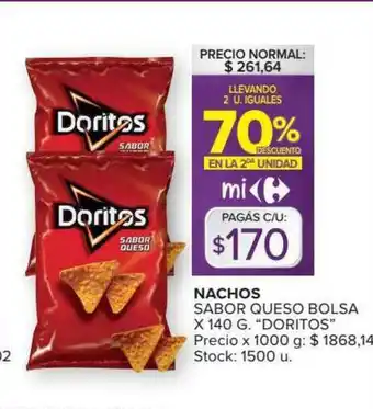 Carrefour Market Nachos Sabor Queso Bolsa Doritos oferta