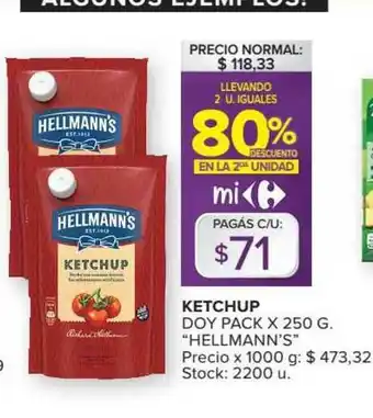 Carrefour Market Ketchup Doy Pack Hellmann's oferta