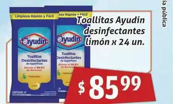 Gomez Pardo Ayudín Desinfectantes Limón Toallitas x 24un oferta