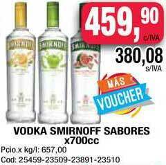 Maxiconsumo Vodka Smirnoff Sabores x 700cc oferta