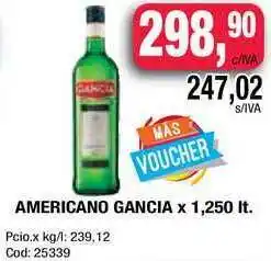 Maxiconsumo Americano Gancia x 1,250lt oferta