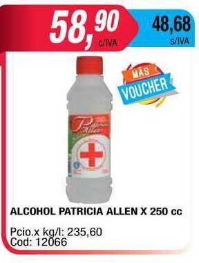Maxiconsumo Alcohol Patricia Allen x 250cc oferta