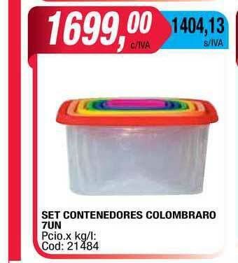 Maxiconsumo Set Contenedores Colombraro 7un oferta