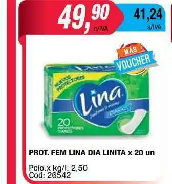 Maxiconsumo Lina Dia Linita Prot. Fem x 20un oferta