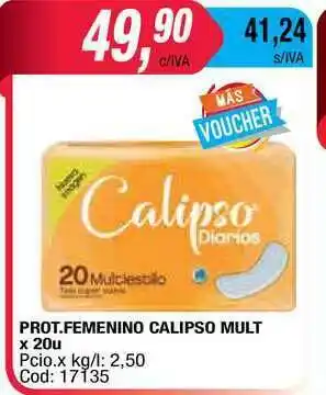 Maxiconsumo Calipso Mult Prot.femenino x 20u oferta