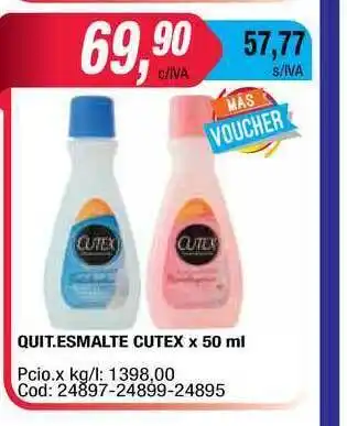 Maxiconsumo Cutex Quit.esmalte x 50ml oferta