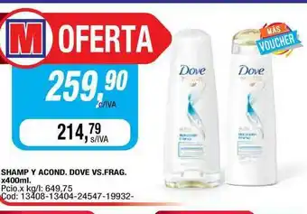 Maxiconsumo Dove Vs.frag. Shamp Y Acond. x 400ml oferta