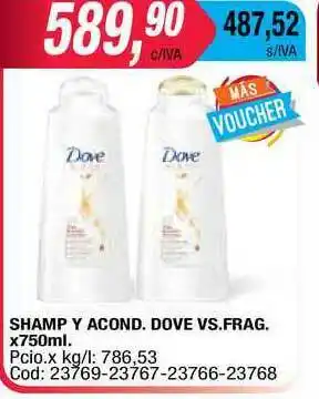 Maxiconsumo Dove Vs.frag. Shamp Y Acond. x 750ml oferta