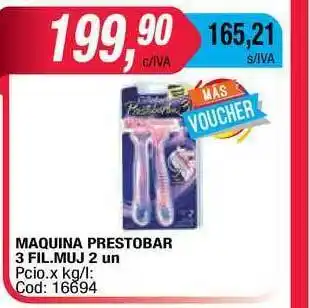 Maxiconsumo Maquina Prestobar 3 Fil.muj 2un oferta