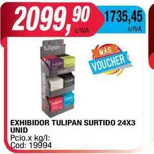 Maxiconsumo Exhibidor Tulipan Surtido 24x3unid oferta