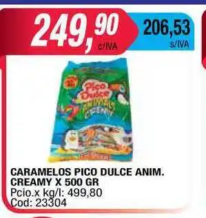 Maxiconsumo Caramelos Pico Dulce Anim. Creamy x 500gr oferta