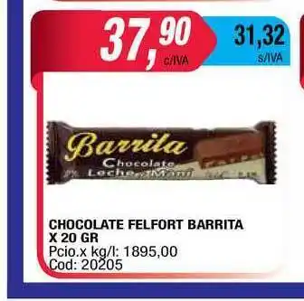 Maxiconsumo Barrita Chocolate Flefort x 20gr oferta