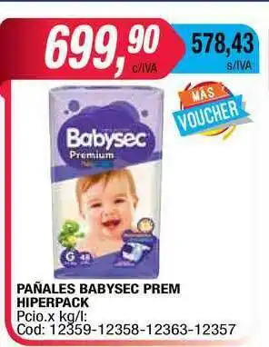 Maxiconsumo Babysec Prem Hiperpack Pañales oferta