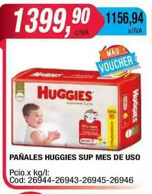 Maxiconsumo Huggies Sup Mes De Uso Pañales oferta