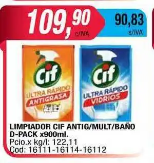 Maxiconsumo Cif Antig Mult Baño D-pack Limpiador x 900ml oferta