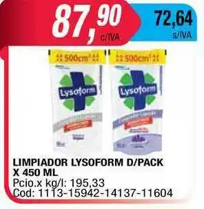 Maxiconsumo Lysoform Limpiador D Pack x 450ml oferta