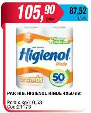 Maxiconsumo Higienol Rinde Pap. Hig. 4x50mt oferta