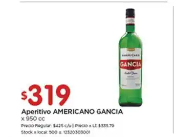 Disco Americano Gancia Aperitivo x 950cc oferta