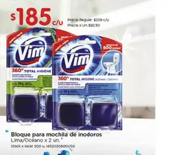 Vim Bloque Para Mochila De Inodoros 2un