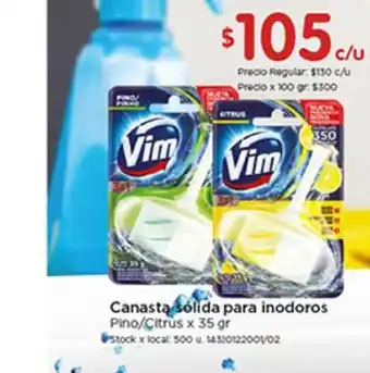 Vim Canastra Solida Para Inodoros Pino Citrus x 35gr