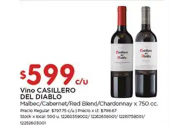 Disco Casillero Del Diablo Vino x 750cc oferta