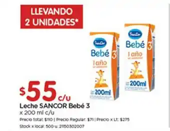 Disco Sancor Leche Bebé 3 x 200ml oferta