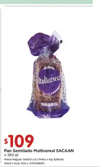 Disco Sacaan Pan Semilado Multicereal x 380gr oferta