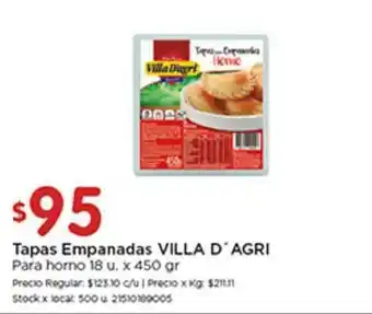 Disco Villa D'agri Tapas Empanadas x 450gr oferta