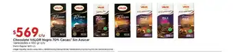 Disco Valor Chocolate Negro 70% Cacao Sin Azúcar x100gr oferta