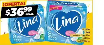 Diarco Lina Toallas Con Aloe Con Alas x 8un oferta