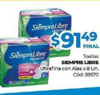 Diarco Siempre Libre Toallas Ultrafina Con Alas x 8un oferta